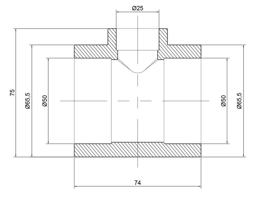 Тройник PPR THERMO ALLIANCE 50х25х50 - DSC108