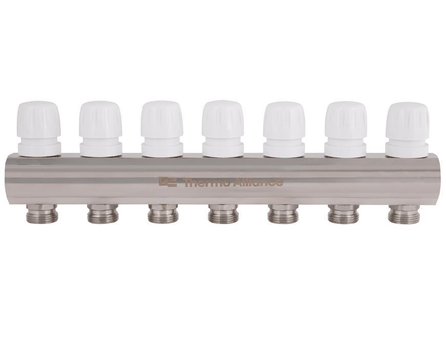 Колектор з витратомірами Thermo Alliance Standart 1" 7 виходів 3/4" SD235W7 латунь - SD235W7