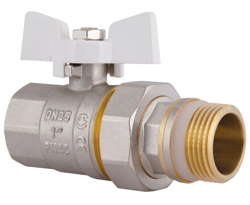 Кран шаровой с "Американкой" SD Plus 1" ВН прямой с антипротечкой SD900NW25PN40 - SD900NW25PN40