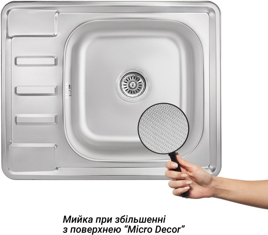 Кухонная мойка LIDZ 6350 Micro Decor 0,8 мм (178) - LIDZ6350MDEC