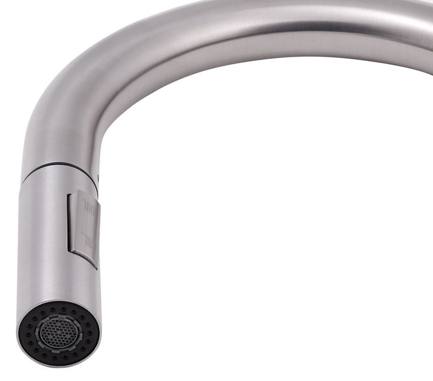 Смеситель для кухни Qtap Lenicka с выдвижным изливом Brushed Nickel PVD QTLEN9138103UN - QTLEN9138103UN