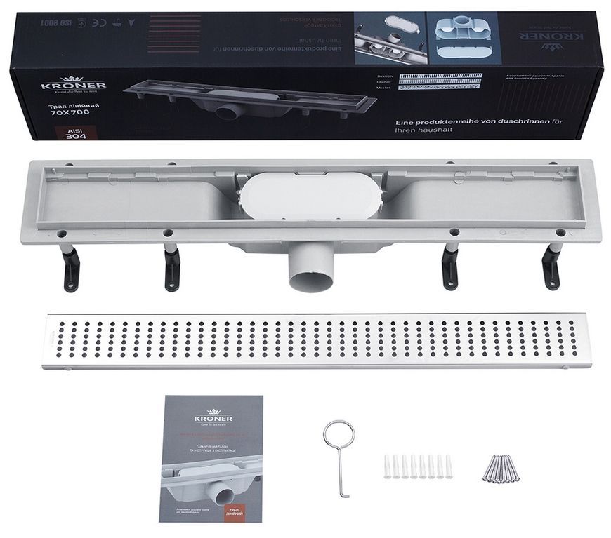 Трап лінійний Kroner KRP Harz L70 L&ouml;cher 700 мм сухий затвор L70Lцcher CV029583 - L70Lцcher