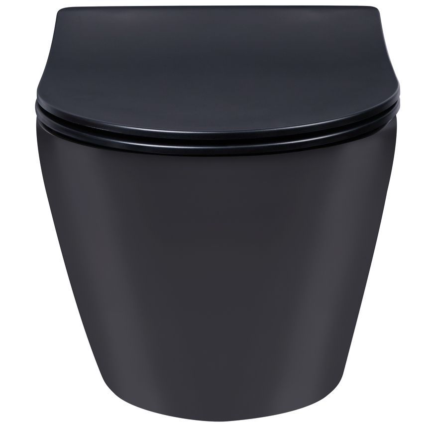 Набір QTAP інсталяція 4 в 1 з панеллю змиву Nest (QT0133M425 + QT0111M08V1091MB) + унітаз з сидінням Robin QT1333046ERMB - QT044RO42593