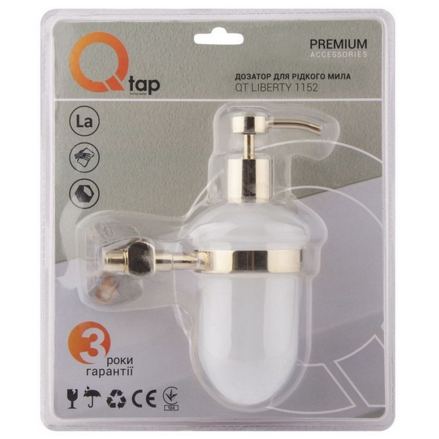 Дозатор для рідкого мила QTAP Liberty ORO 1152 - QTLIBORO1152