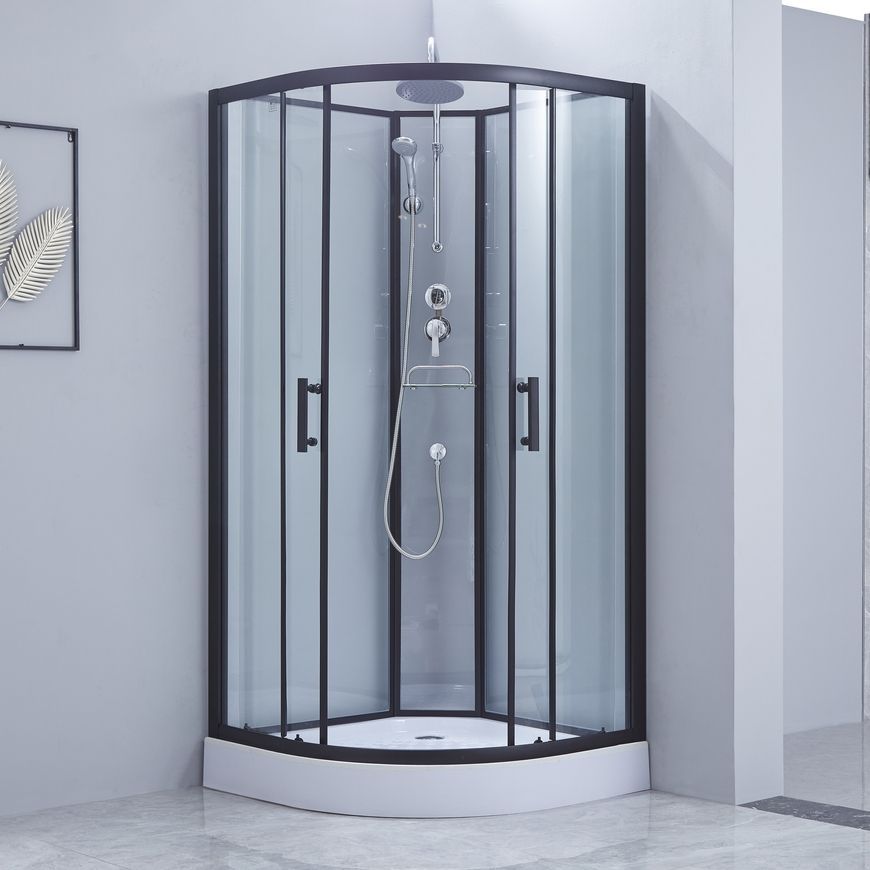 Душовий бокс LIDZ MAJĄTEK 90x90, низький, скло прозоре 5 мм + стінки WHI - LMSB9090BLALOWTR
