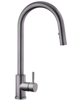 Змішувач для кухні з висувним виливом Kroner KRP Edelstahl Klassisch-PVD03915 графіт CV032283 - Klassisch-PVD03915