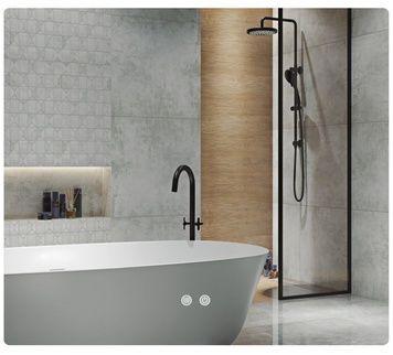 Дзеркало настінне прямокутне Qtap Taurus TA2 800&times;700 з LED-підсвіткою Touch, антизапотіванням, димером, рег. яскравості QTTAU70070048955