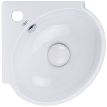 Раковина QTAP Leo 390x365x130 White з донним клапаном QT11115010W - QT11115010W
