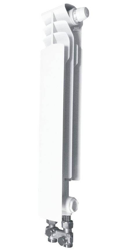 Радіатор алюмінієвий ARMATURA G500 F/D/1, права секція (нижнє пряме підключення) - 878-051-44