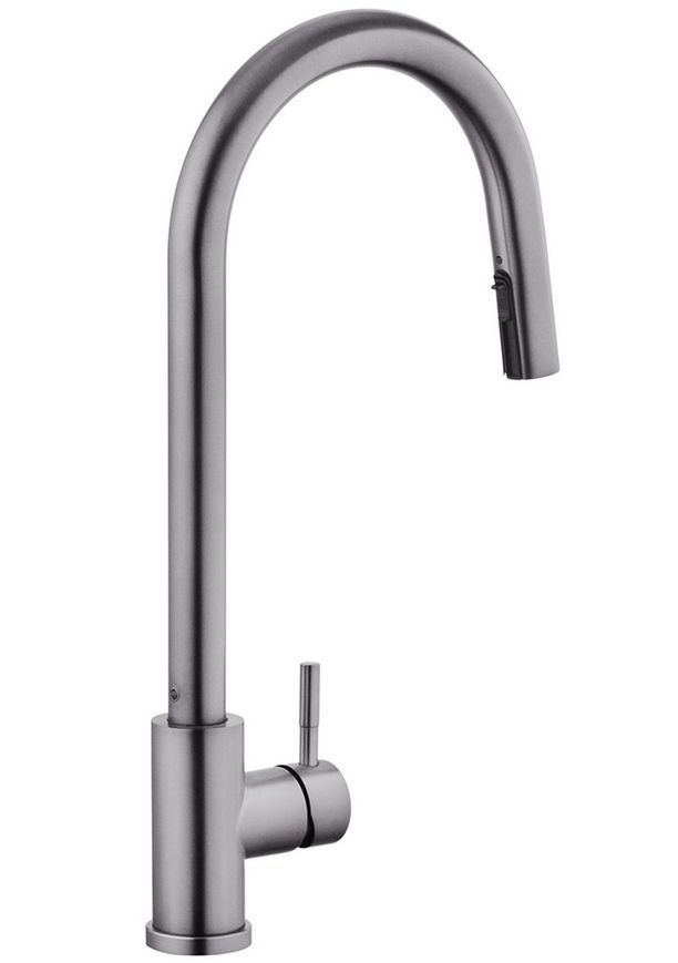 Смеситель для кухни с выдвижным изливом Kroner KRP Edelstahl Klassisch-PVD03915 графит CV032283 - Klassisch-PVD03915