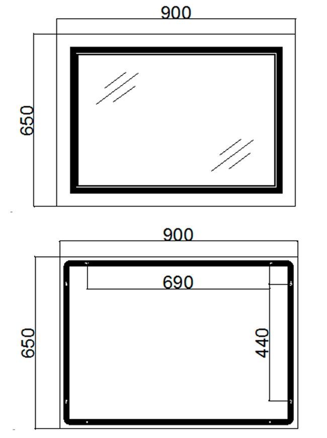 Зеркало Qtap Cardinal 650х900 прямоугольное с LED-подсветкой Touch, с антизапотеванием, с диммером, рег. темп. цвета (3000-6500K) QT0478C6590