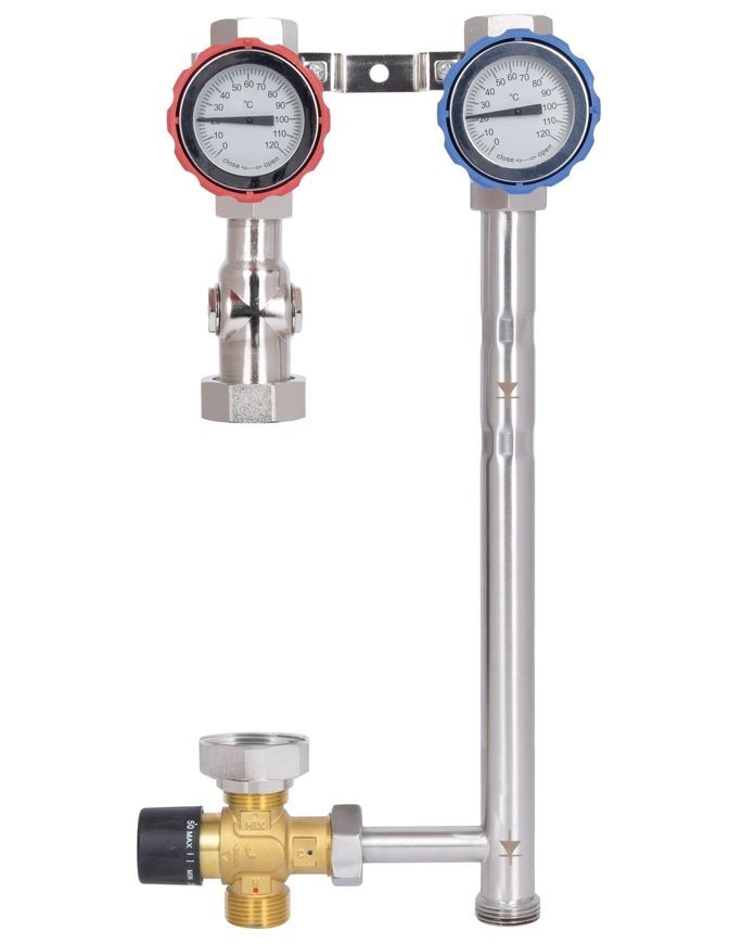 Насосна група Thermo Alliance Forte Quick System з термостатичним змішувачем (25-50&deg;C) 1" (без насосу) праве підкл. TAF-QSPGR2