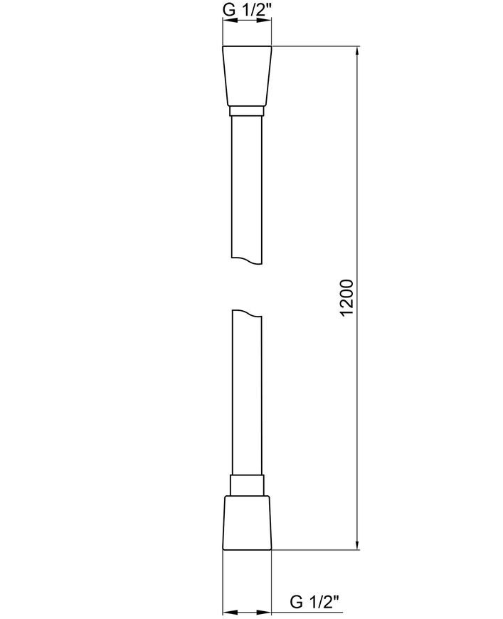 Шланг для душу QTAP Hadice PVC120B 1,2 м чорний - QTHADPVC120B
