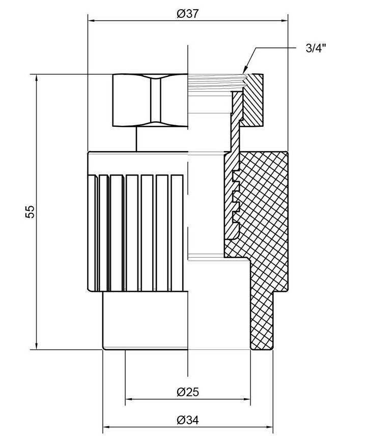 Муфта PPR THERMO ALLIANCE з накидною гайкою 25х3/4" - DSI302