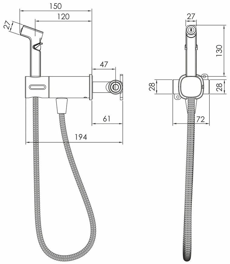 Гарнитур гигиенический скрытого монтажа Imprese Bilovec хром f03900901AA - f03900901AA