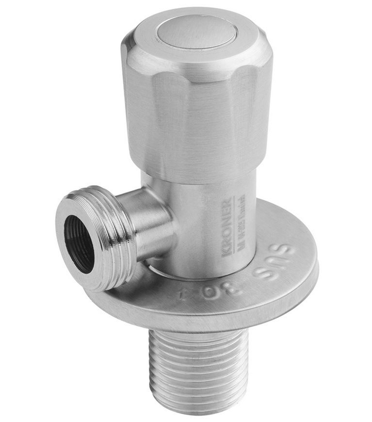 Кран приборный Kroner KRP Edelstahl Klassisch-ESG101 1/2"х1/2" НР нержавеющая сталь CV022974