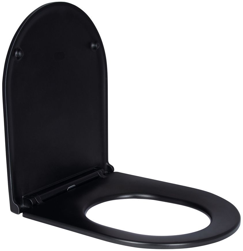 Сидіння для унітаза QTAP (Robin) з мікроліфтом Slim QT99HY2411MB Black - QT99HY2411MB