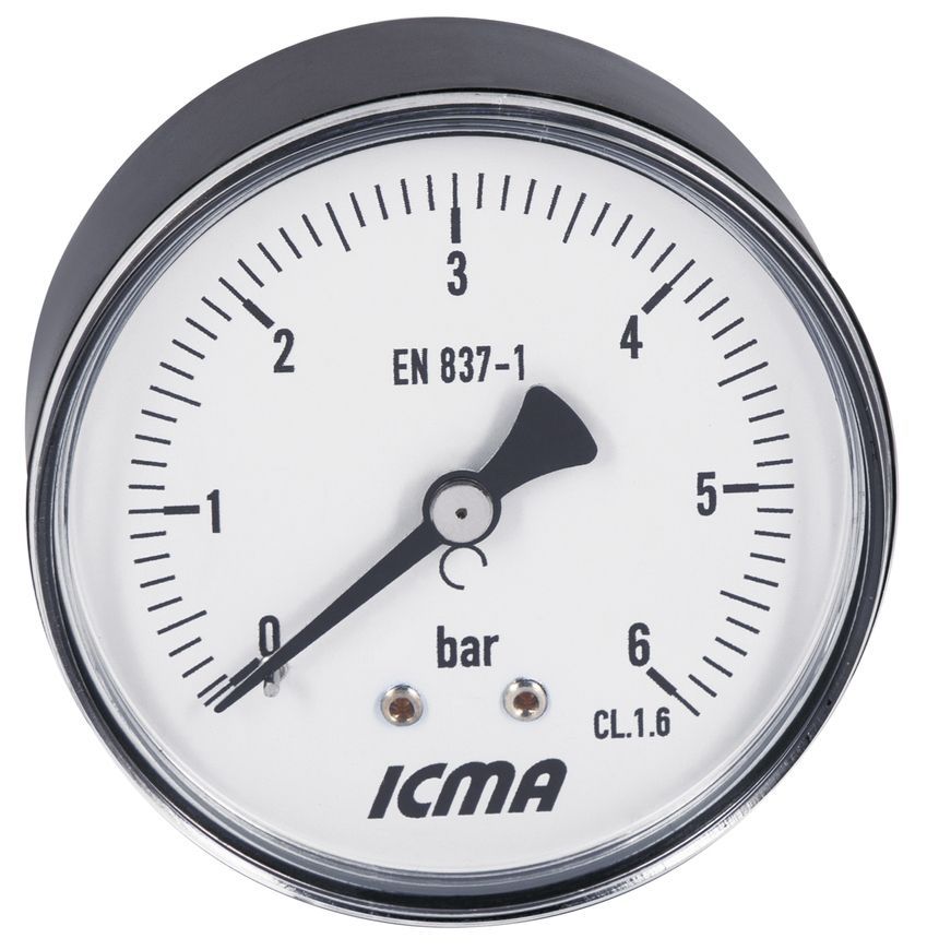 Манометр Icma заднее подключение 1/4"НР 63 мм 0-6 бар №243 91243AB06