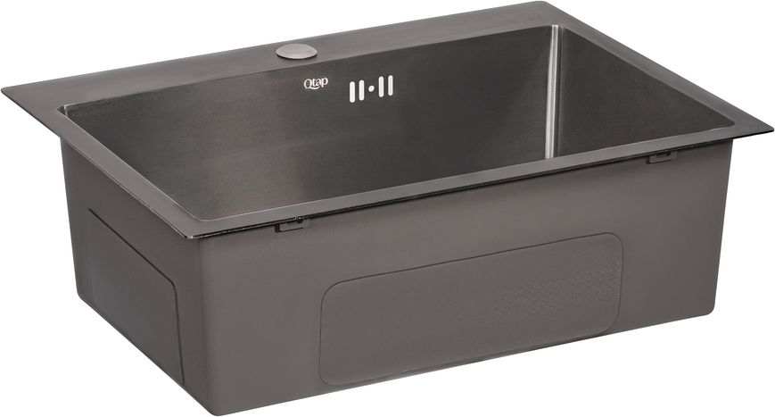 Кухонная мойка интегрированная QTAP D5843BL PVD 2,7/1,0 мм Black - QTD5843BLPVD10