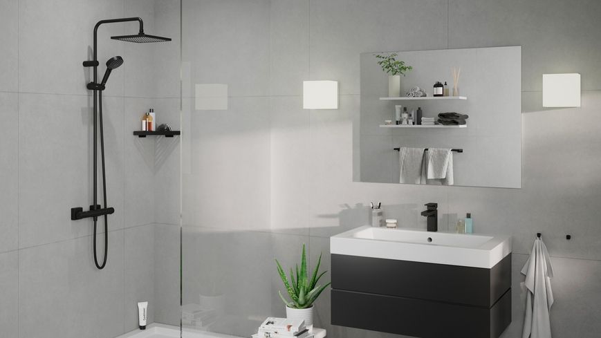 Душова система HANSGROHE Vernis Shape 240 1jet з термостатом 26427670 чорна матова - 26427670