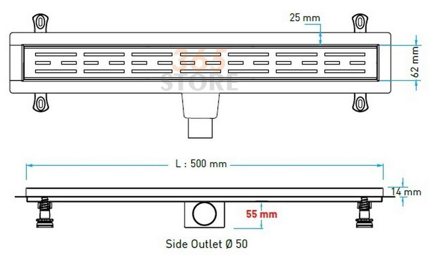 Трап VALTEMO Starline Base с комбинированным затвором 500 мм - VLD-562315