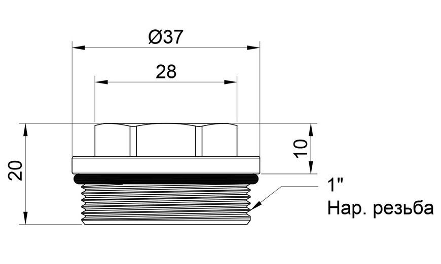 Заглушка для колектора SD Plus 1"ЗР SD35425 - SD35425