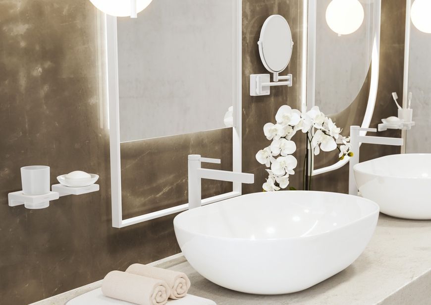 Зеркало для бритья (косметическое) HANSGROHE AddStoris 41791700 белый матовый - 41791700