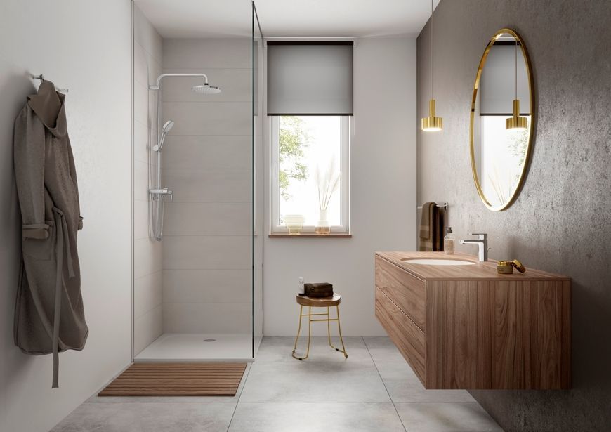 Душевая система HANSGROHE Vernis Blend Showerpipe 200 1jet EcoSmart Reno без смесителя 26099000 хром - 26099000
