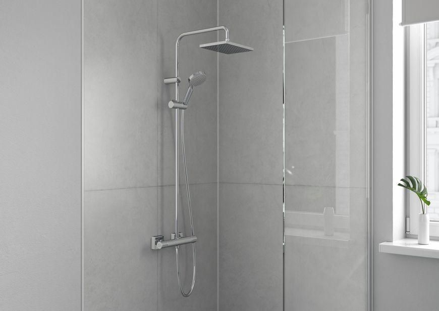 Душевая система HANSGROHE Vernis Shape Showerpipe 230 1jet с термостатом 26286000 хром - 26286000