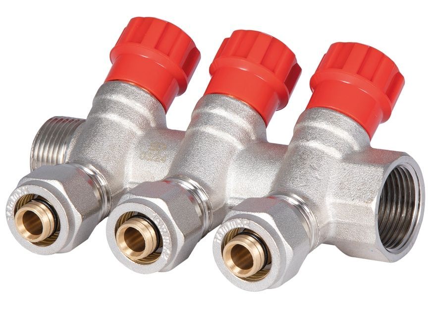Коллектор SD PLUS 3/4" 3 выхода латунь SD230W3