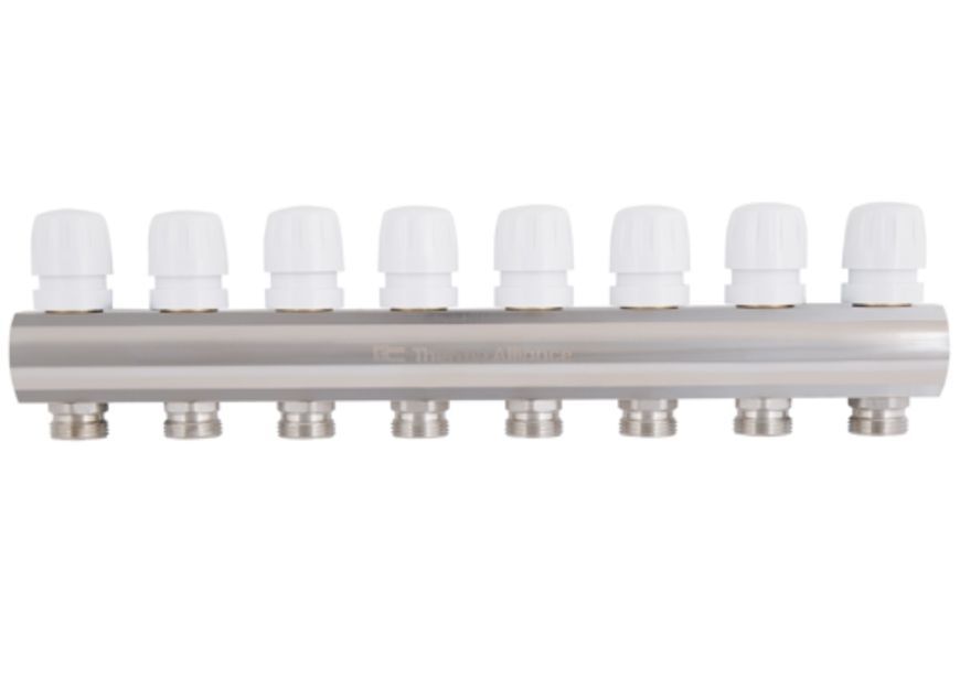 Коллектор с расходомерами Thermo Alliance Standart 1" 8 выходов 3/4" SD235W8 латунь - SD235W8