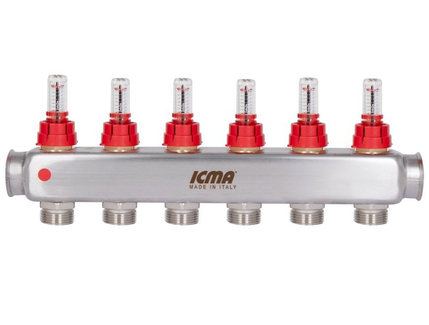 Колектор розподільчий Icma з витратомірами 3/4"х6 виходів №К073 87K073179PK32QU - 87K073179PK32QU