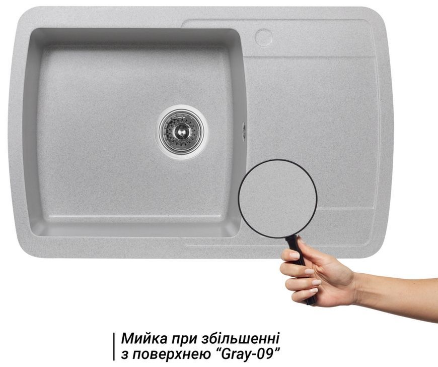 Кухонна мийка LIDZ 770x490/200 GRA-09 (LIDZGRA09770490200) - LIDZGRA09770490200