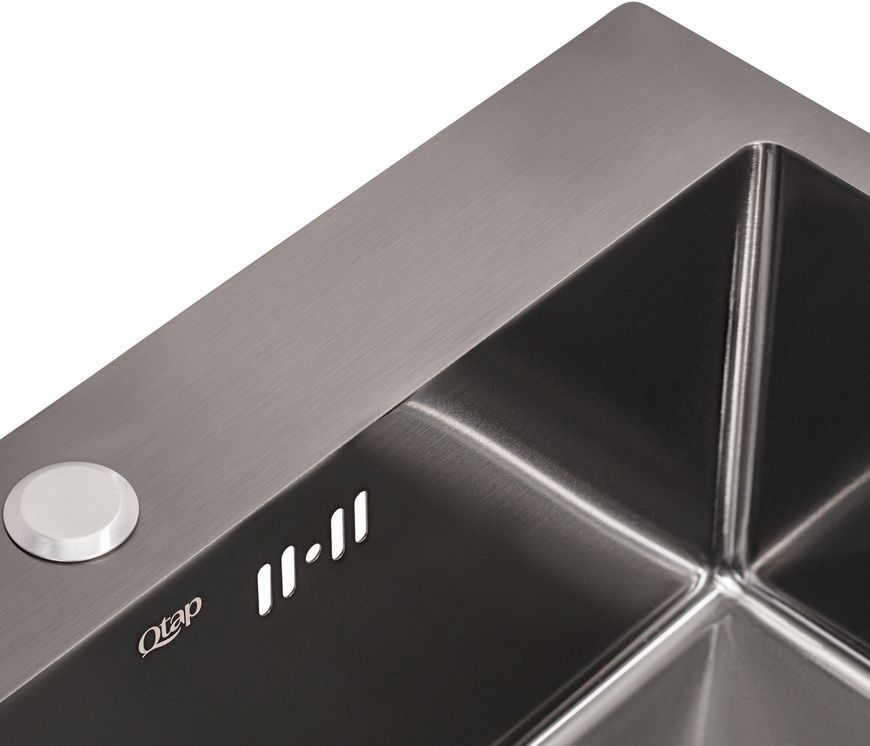 Кухонна мийка інтегрована QTAP D5843BL PVD 2,7/1,0 мм Black - QTD5843BLPVD10