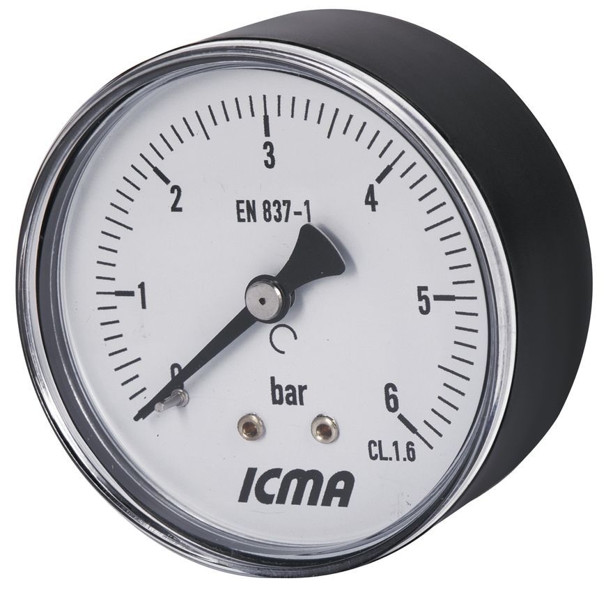 Манометр Icma заднее подключение 1/4"НР 63 мм 0-6 бар №243 91243AB06