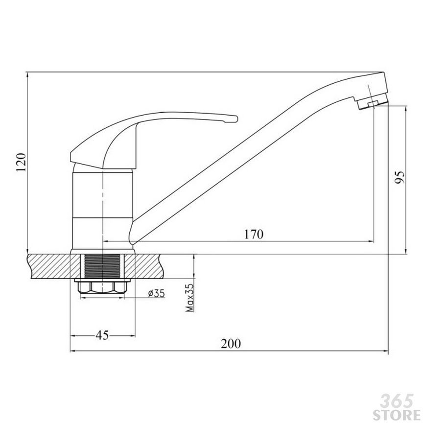Кран на одну воду для кухонної мийки TOUCH-Z Premiera 022 - TZPRE35022