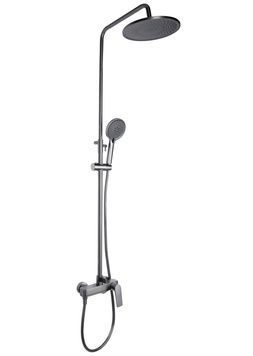 Душова система Qtap Vlasta New з поворотним виливом Gunmetal Black PVD QTVLA111GMB45651 - QTVLA111GMB45651