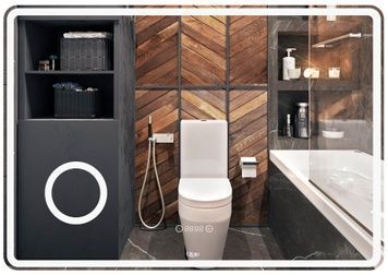Дзеркало QTAP Crow 1000х700 LED-підсвічування, годинник, лінза, сенсорний вимикач QT0578141670100W
