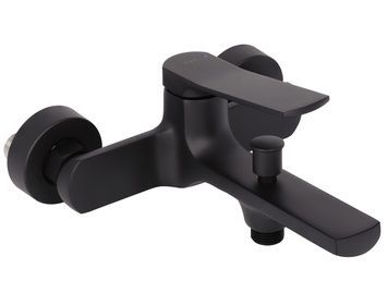 Змішувач для ванни з коротким виливом Qtap Slavonice Black Matt QTSLA259BLM45918 - QTSLA259BLM45918