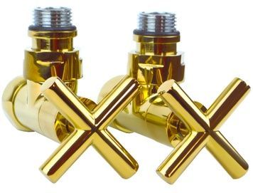 Кран для полотенцесушителя угловой NAVIN Премиум золото 3/4"х1/2" 2 шт. 21-431530-4704 - 21-431530-4704