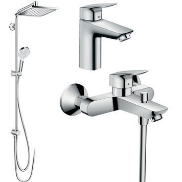 Набор смесителей HANSGROHE EcoSmart 3 в 1 (71104000+71400000+27289000) 20200002