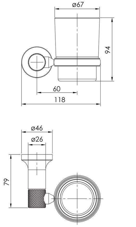 Стакан для зубных щеток IMPRESE BRENTA ZMK091908230 графитовый хром