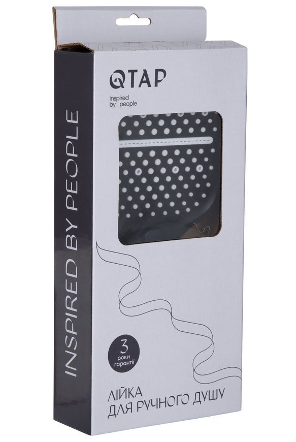 Лейка для ручного душа Qtap Rucni 260x120 мм Black Matt QTRUC125BLM45782 - QTRUC125BLM45782