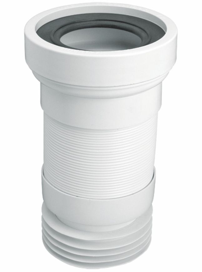 Труба растяжная до унитаза (гофра) McALPINE 180-230 мм с уплотнителем WC-F18R