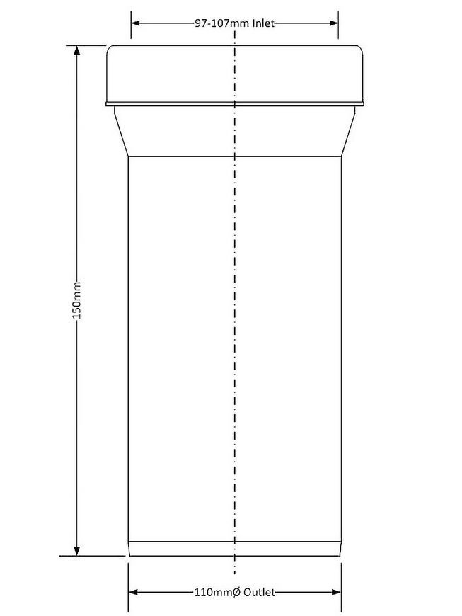 Каналізаційне підключення McALPINE 150 мм 97-107/110 мм WCE-CON1-150MM