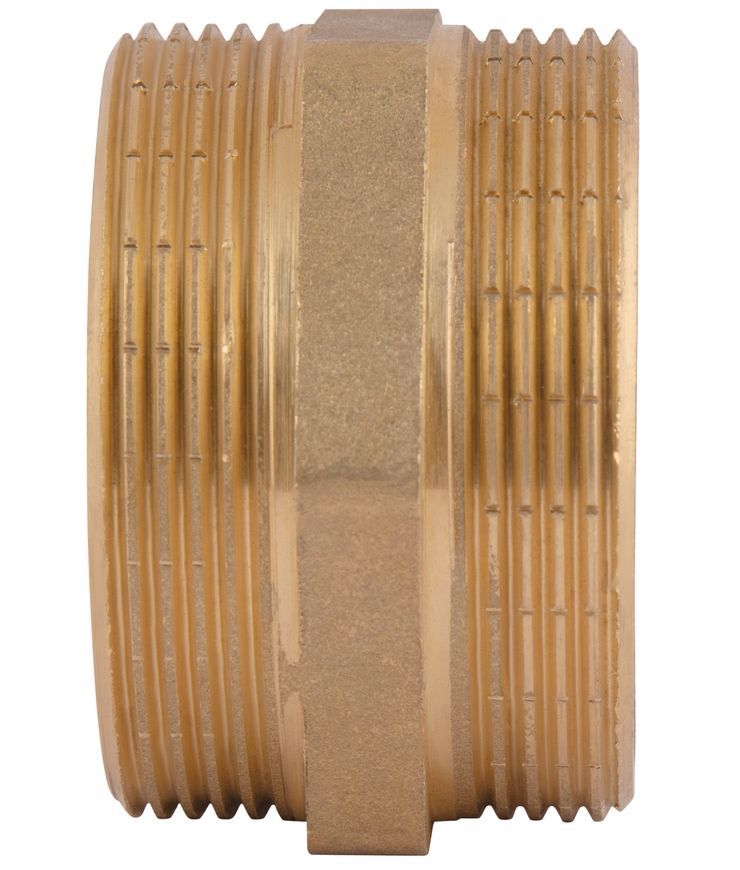 Ниппель латунный Thermo Alliance Standart 2"х2" НР равнопроходный (желт.) SD4075050