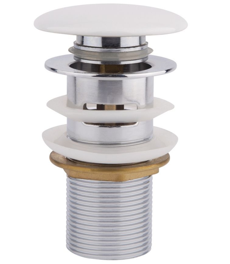 Донний клапан для раковини Qtap Pop-up F0081 70х70х110 White з переливом QT066F0081W - QT066F0081W