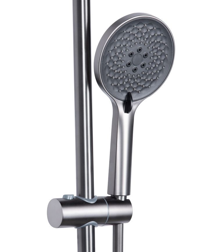 Душова система Qtap Vlasta New з поворотним виливом Gunmetal Black PVD QTVLA111GMB45651 - QTVLA111GMB45651