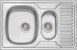 Кухонная мойка QTAP 7850-B Micro Decor 0,8 мм (180) с дополнительной чашей - QT7850BMICDEC08 - 1