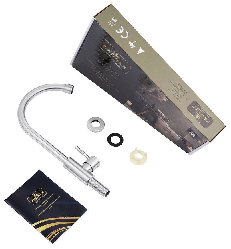 Кран на одну воду Kroner KRP Edelstahl Klassisch-ESG098 нержавіюча сталь CV022970 - Klassisch-ESG098